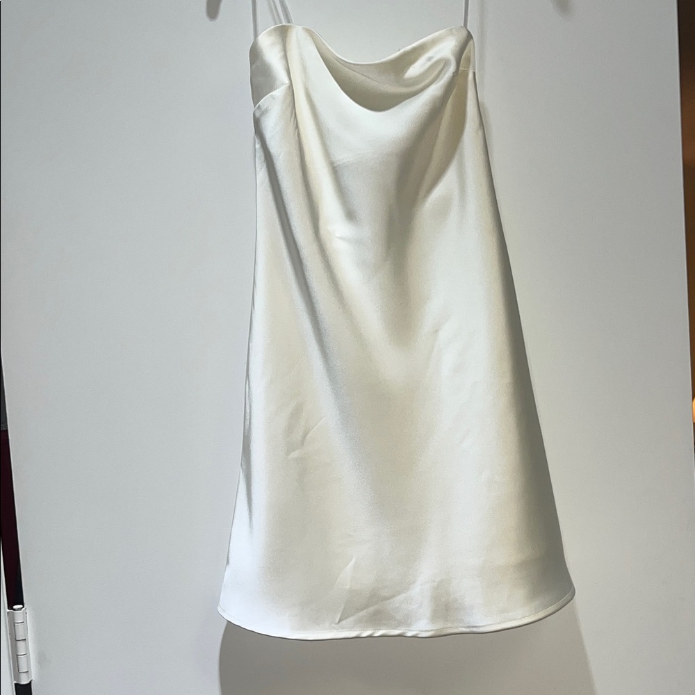 Wild Fable White Satin Slip Dress SizeXXS Strapless Shiny